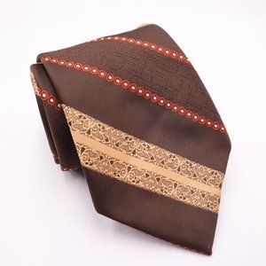 Brown, Beige Stripe Tie | Michael Angelo